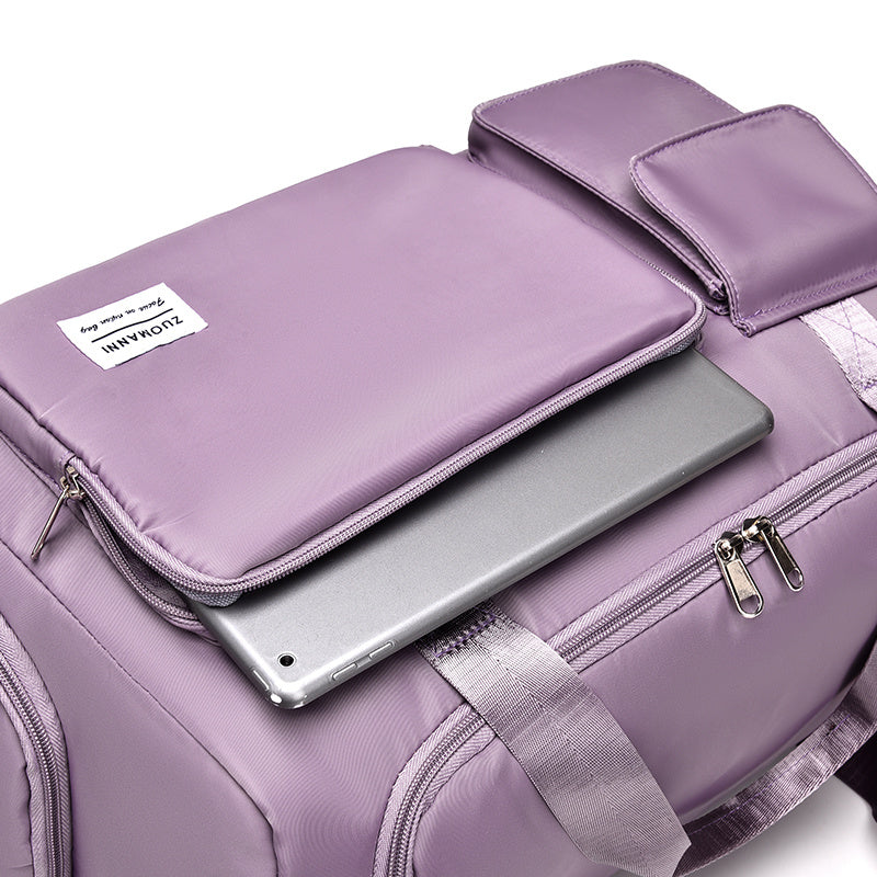 Unisex Large Capacity Travel Bag Luggage Nylon Sports Gym Tote Bags for Women Weekender Overnight Duffle Bag with Shoe Compartment