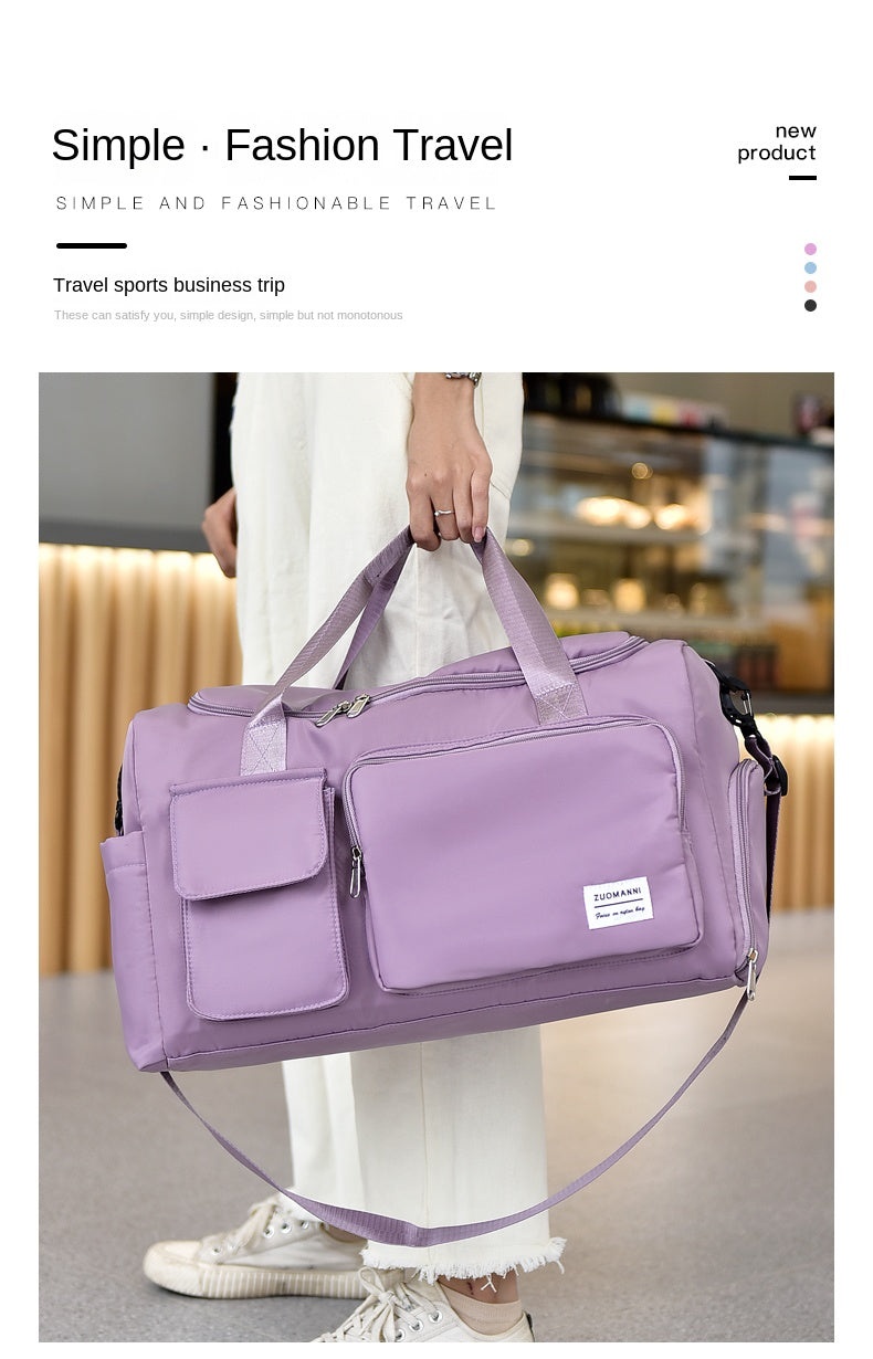 Unisex Large Capacity Travel Bag Luggage Nylon Sports Gym Tote Bags for Women Weekender Overnight Duffle Bag with Shoe Compartment