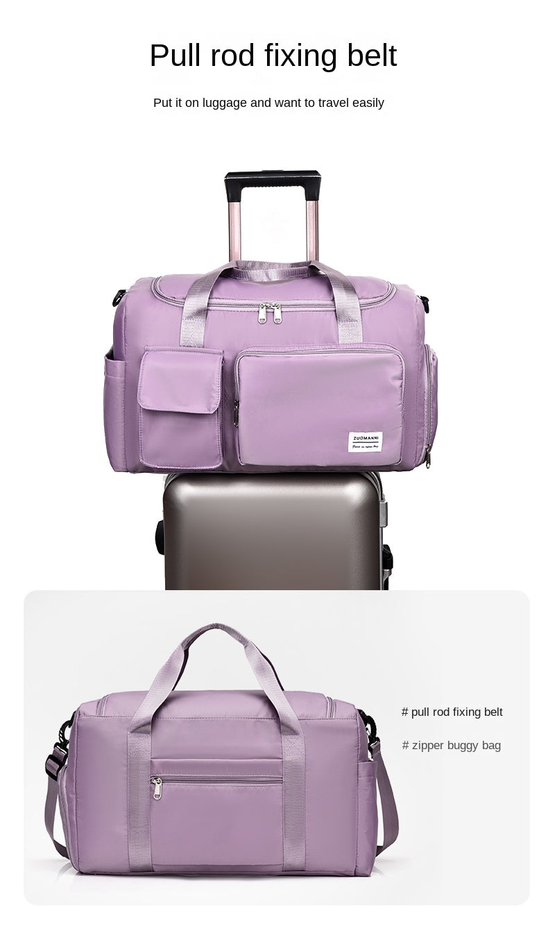 Unisex Large Capacity Travel Bag Luggage Nylon Sports Gym Tote Bags for Women Weekender Overnight Duffle Bag with Shoe Compartment