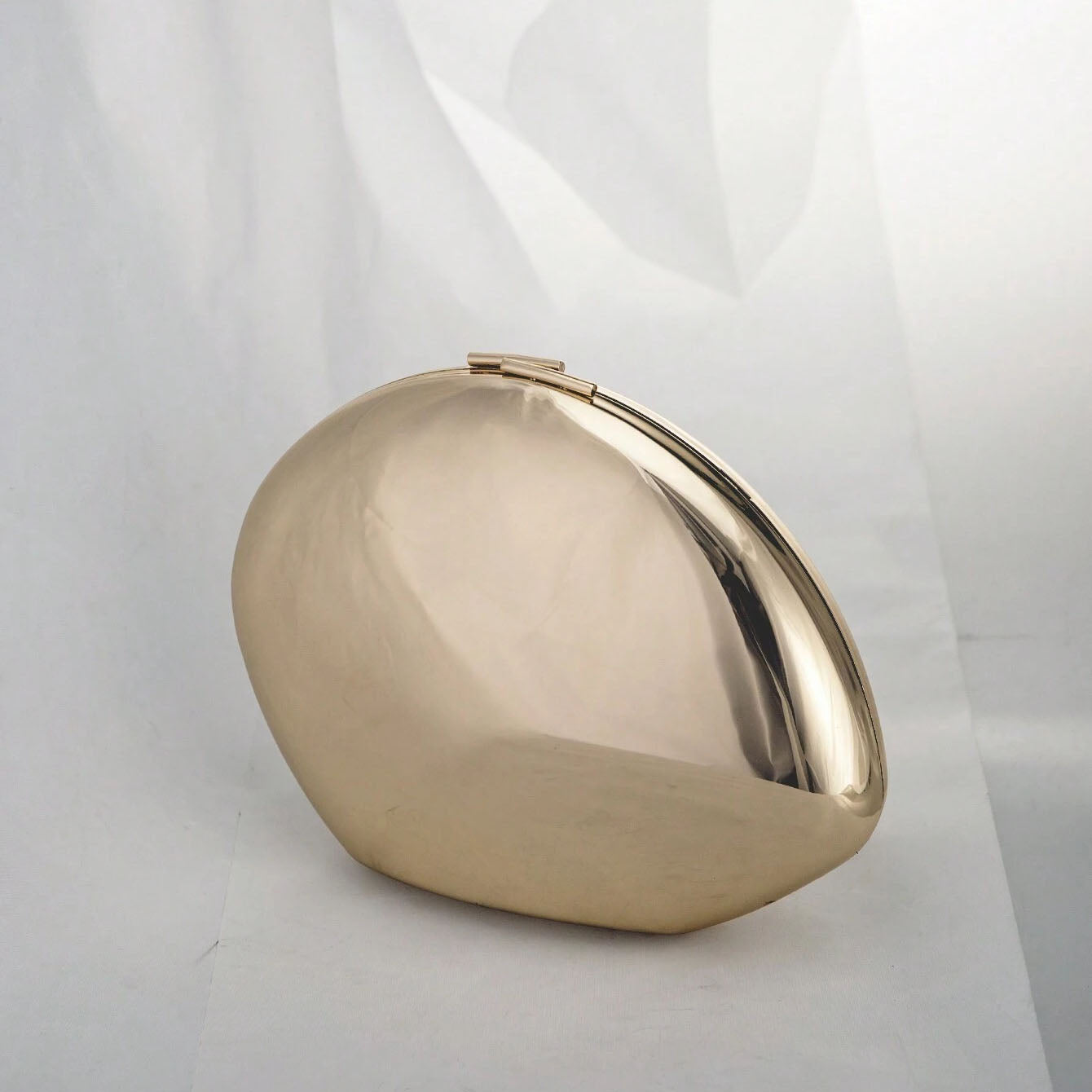 Shell Shape Mirrored Design Clutch Bag Gold Silver Women Evening Party Bag Cute Shiny Metal Shoulder Crossbody Bags Small Purse