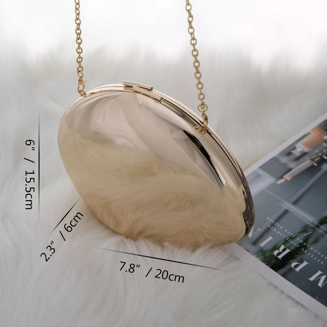 Shell Shape Mirrored Design Clutch Bag Gold Silver Women Evening Party Bag Cute Shiny Metal Shoulder Crossbody Bags Small Purse