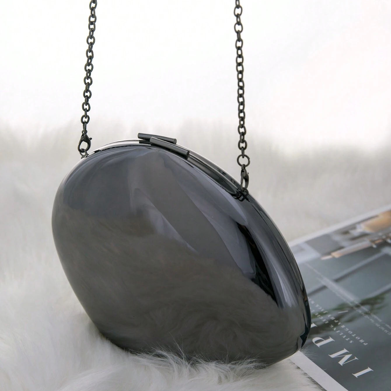 Shell Shape Mirrored Design Clutch Bag Gold Silver Women Evening Party Bag Cute Shiny Metal Shoulder Crossbody Bags Small Purse