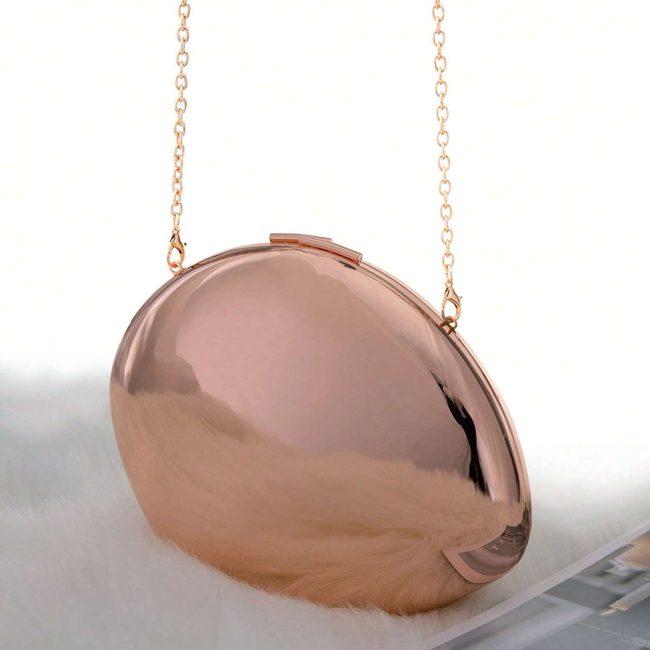 Shell Shape Mirrored Design Clutch Bag Gold Silver Women Evening Party Bag Cute Shiny Metal Shoulder Crossbody Bags Small Purse