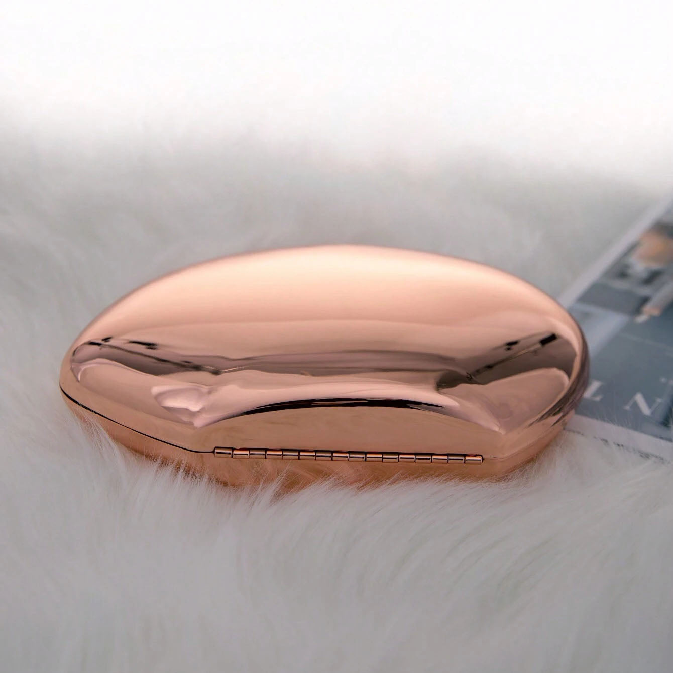 Shell Shape Mirrored Design Clutch Bag Gold Silver Women Evening Party Bag Cute Shiny Metal Shoulder Crossbody Bags Small Purse