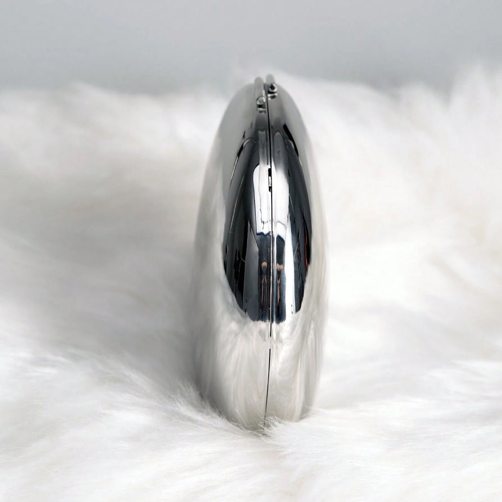 Shell Shape Mirrored Design Clutch Bag Gold Silver Women Evening Party Bag Cute Shiny Metal Shoulder Crossbody Bags Small Purse