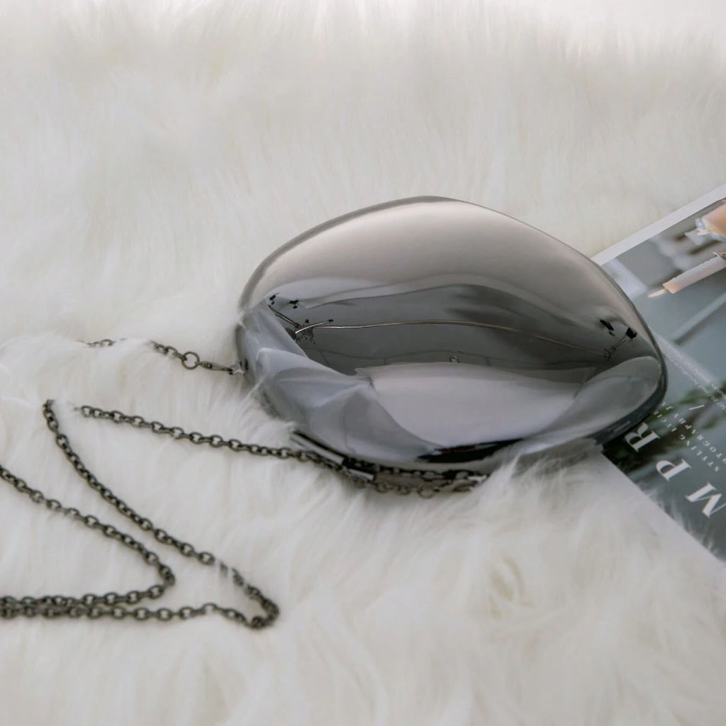 Shell Shape Mirrored Design Clutch Bag Gold Silver Women Evening Party Bag Cute Shiny Metal Shoulder Crossbody Bags Small Purse