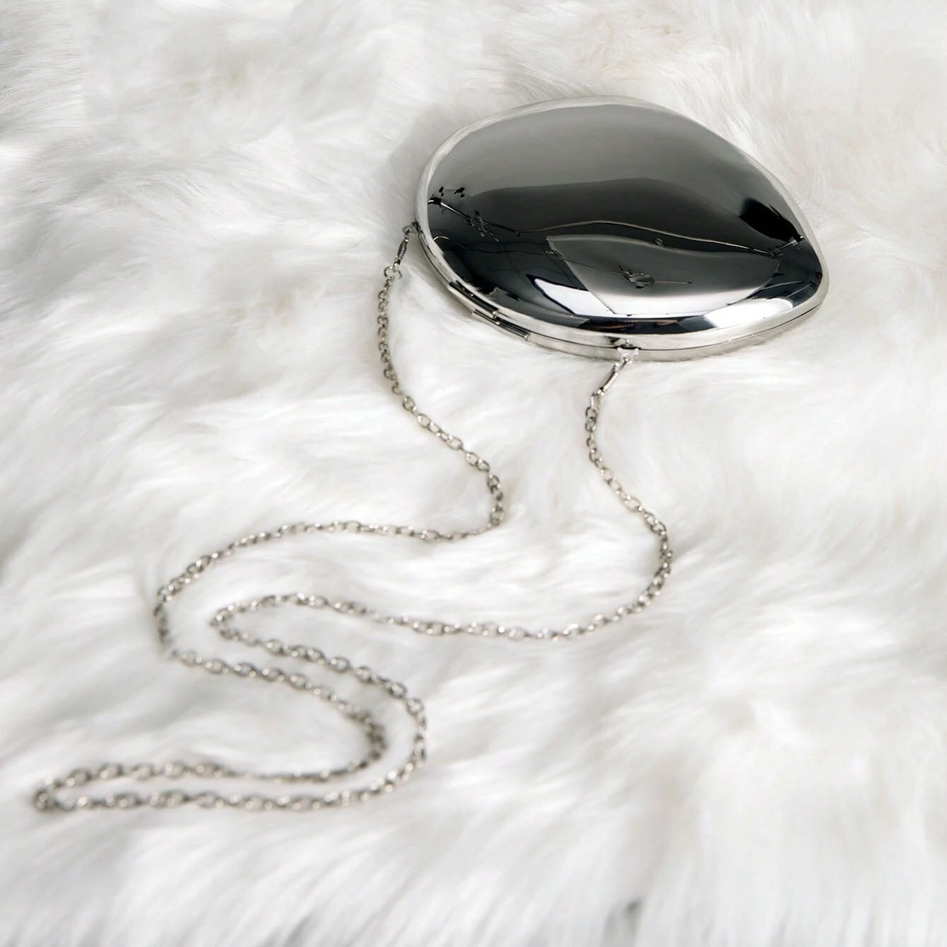 Shell Shape Mirrored Design Clutch Bag Gold Silver Women Evening Party Bag Cute Shiny Metal Shoulder Crossbody Bags Small Purse