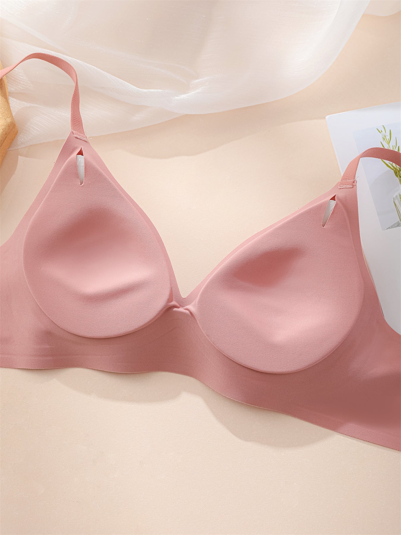 Simple Solid Wireless Bra, Comfy & Breathable Stretch Intimates Bra, Women's Lingerie & Underwear