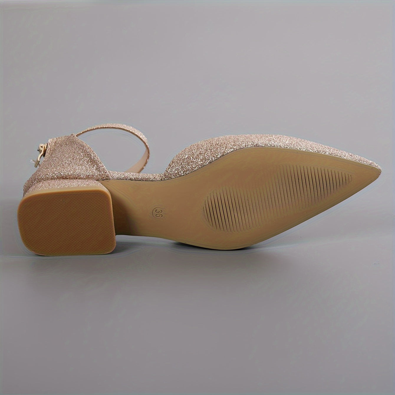 [1.06" Low Block Heel Pumps] Women's Closed Toe Pump Shoes, Pointed Toe 1.06 Inches Low Block Chunky Heels For Women, Dress Pumps Shoes With Ankle Strap For Wedding Casual Party Work Dancing