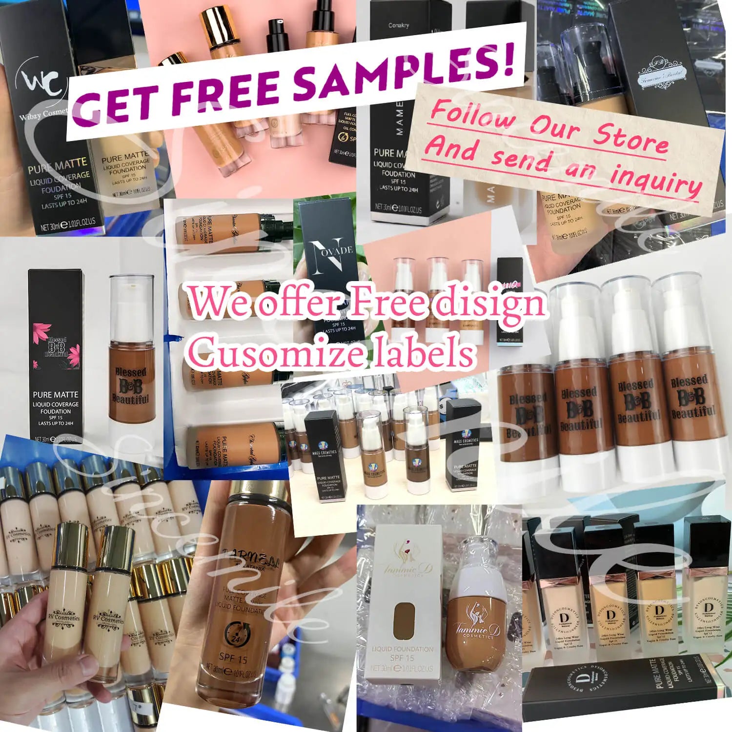 Matte Liquid Foundation Private Label Mineral Foundation for Dark Skin  Foundation Logo Cosmetics Diy Makeup