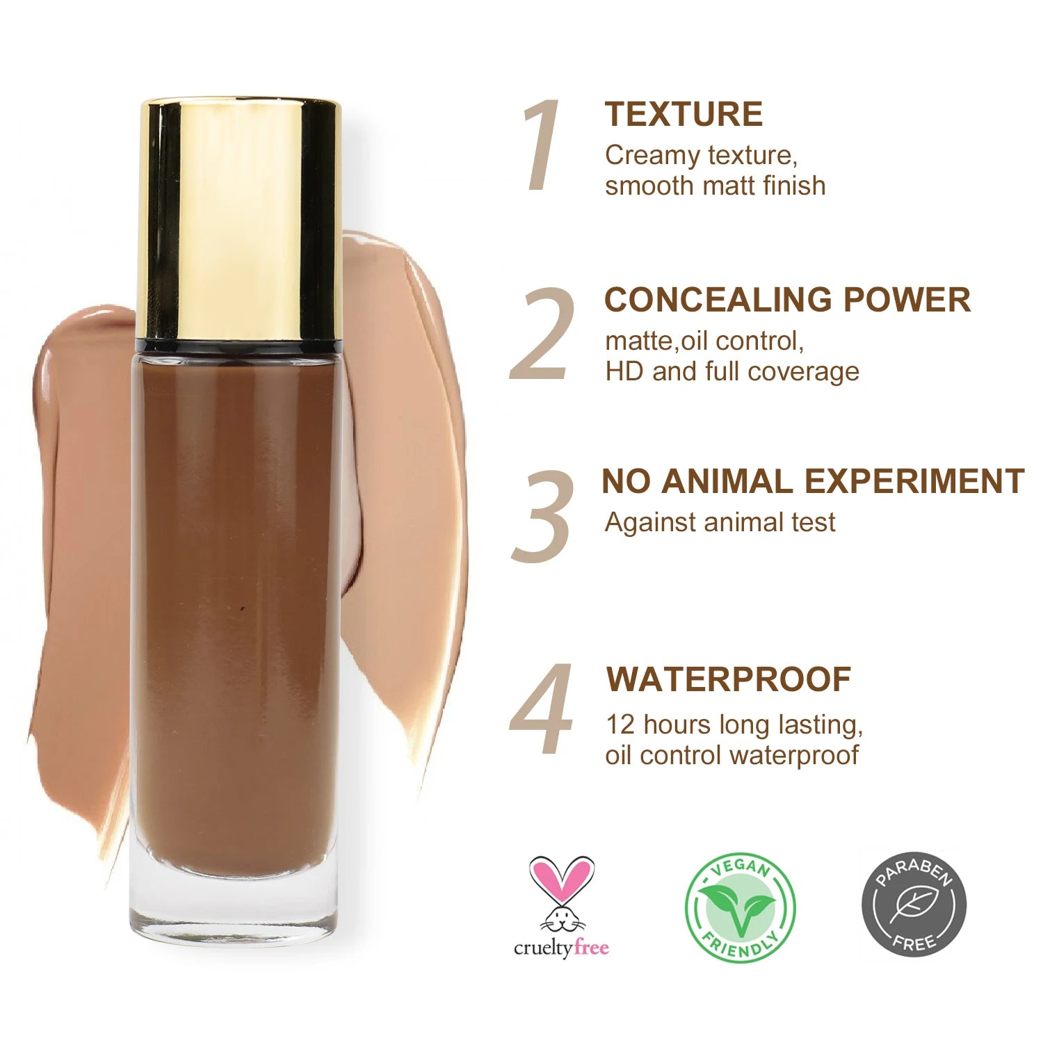 Matte Liquid Foundation Private Label Mineral Foundation for Dark Skin  Foundation Logo Cosmetics Diy Makeup