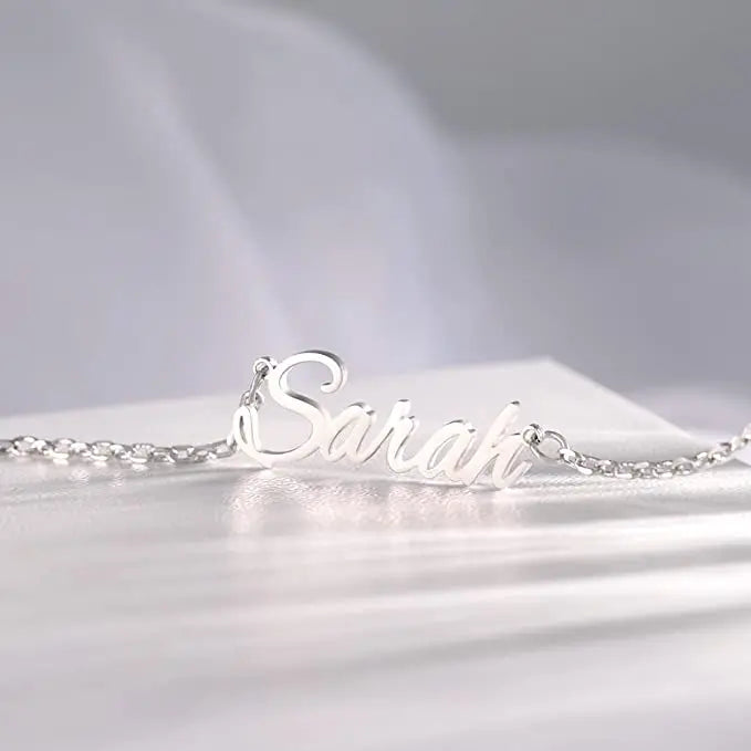 QIUHAN OEM Love Heart Personalized Jewelry for Women Custom Initial Name Necklace