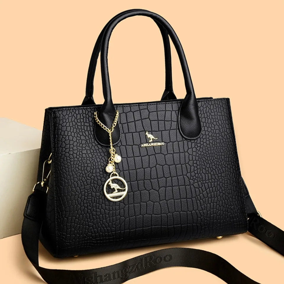 Luxury Crocodile Pattern Handbag Women Large Capacity Shoulder Ba PU Leather Top-handle Bag Brands Crossbody Totes Sac A Main