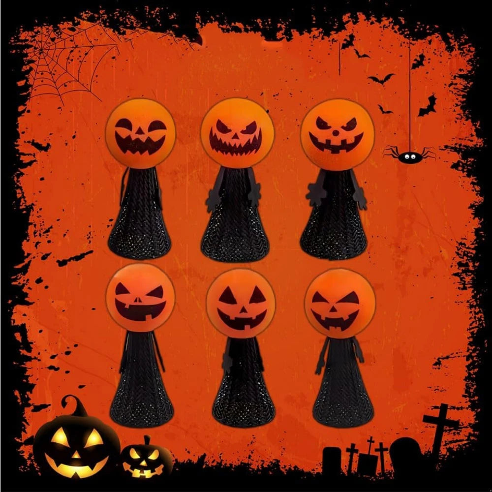12/24 Pcs Black Finger Press Bouncing Man for Halloween Ghost Festival Carnival Carnival Party Gifts School Kindergarten Prize