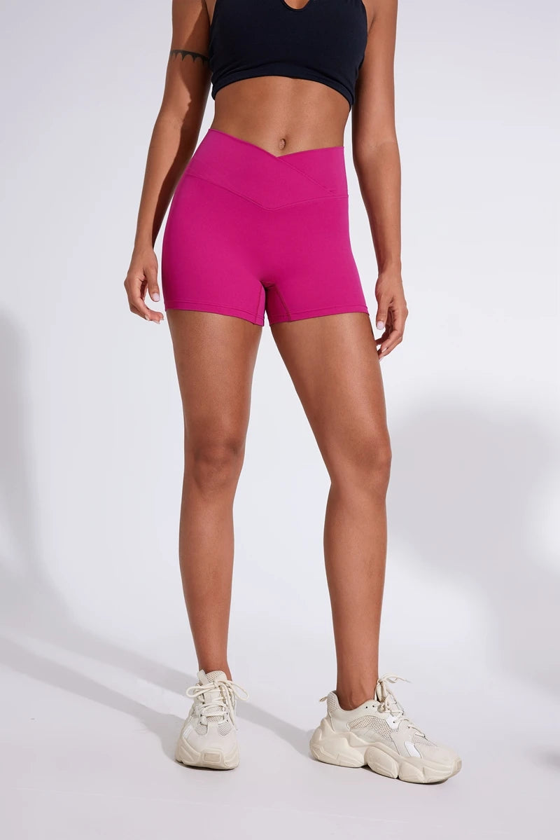 QINACTIVE Women's sports shorts high elasticity tight fitting high waist and buttocks Yoga shorts fitness outdoor sport