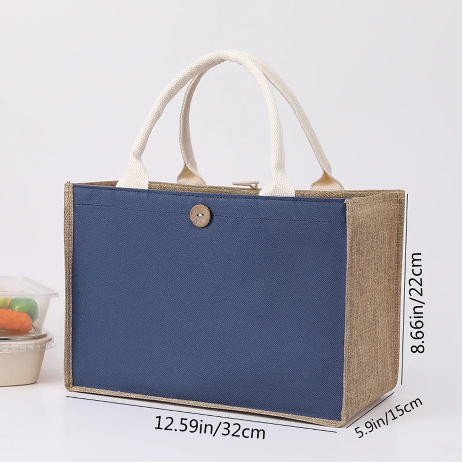 Laminating blank canvas bag DIY painting hand carry faux burlap bag solid color large capacity ladies handheld shopping bag