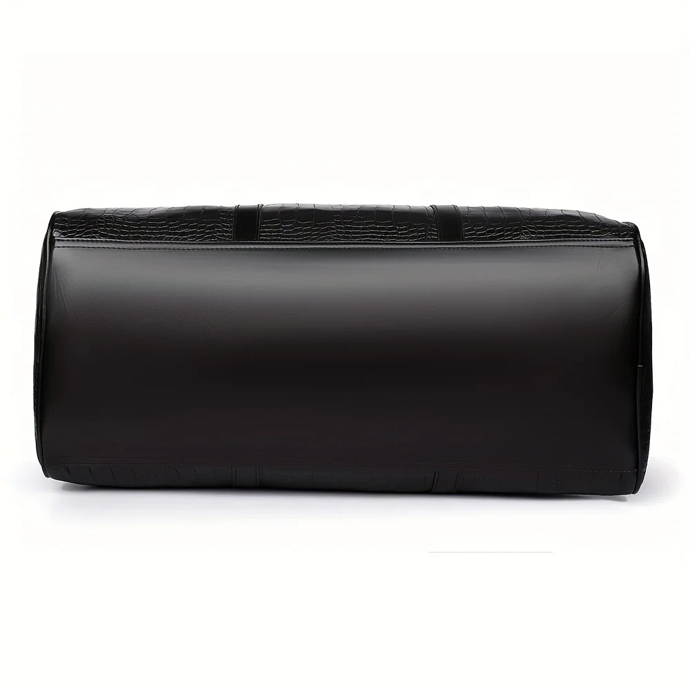 Large Capacity Retro Crocodile-Textured Duffel Bag with Adjustable Shoulder Strap, Stylish Gym,  Weekender & Overnight Bag