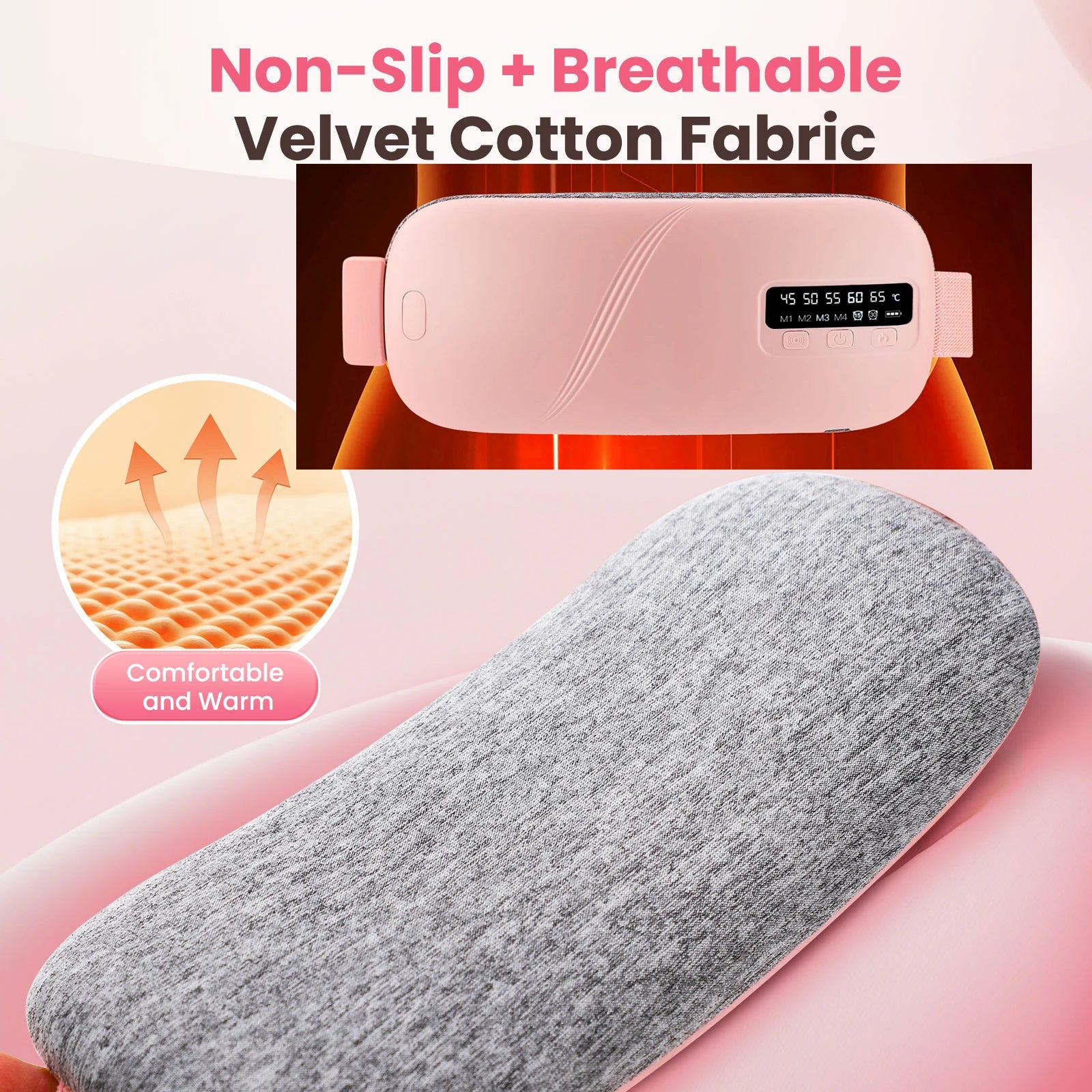Electric Heating Pad for Period Abdominal Massage Belt Menstrual Cramp Relief Belt Abdomen Warm Palace Vibrating Machine