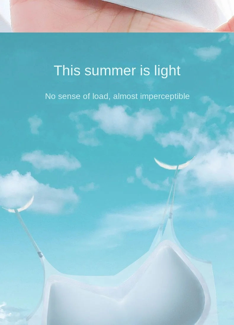 Ultra Thin Ice Silk Seamless Underwear Women Plus Size Sexy Top Soft Breathable Wireless Solid Lingerie Gathered Padded Bra