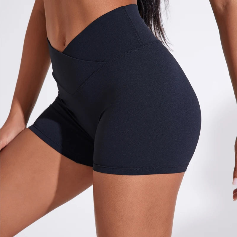 QINACTIVE Women's sports shorts high elasticity tight fitting high waist and buttocks Yoga shorts fitness outdoor sport