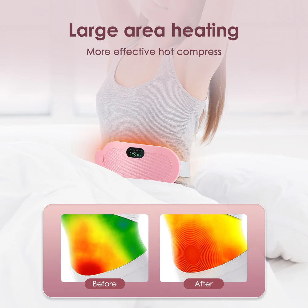 Electric Heating Pad for Period Cramps Women Vibrator Menstrual Cramp Massager Abdomen Belt Warmer Waist Uterus Warming Artifact
