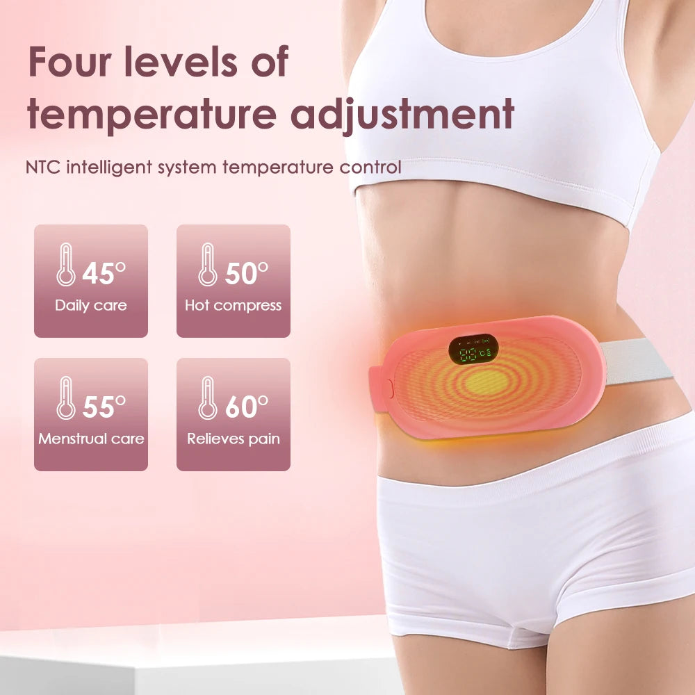 Electric Heating Pad for Period Cramps Women Vibrator Menstrual Cramp Massager Abdomen Belt Warmer Waist Uterus Warming Artifact