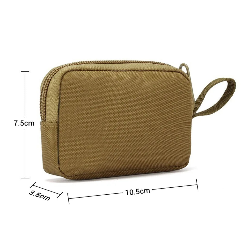 Tactical Small Bag Coin Money Bag Purse Nylon Portable EDC Earphone Key Pouch Outdoor Belt Pack Zipper Card Bags Pocket