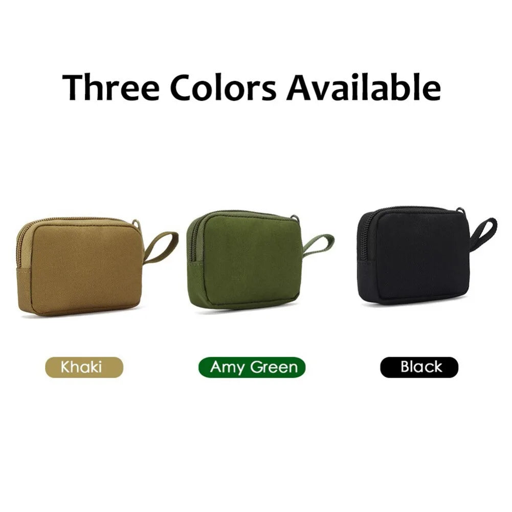 Tactical Small Bag Coin Money Bag Purse Nylon Portable EDC Earphone Key Pouch Outdoor Belt Pack Zipper Card Bags Pocket