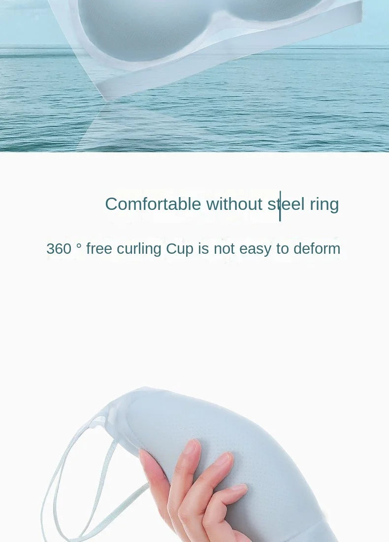 Ultra Thin Ice Silk Seamless Underwear Women Plus Size Sexy Top Soft Breathable Wireless Solid Lingerie Gathered Padded Bra