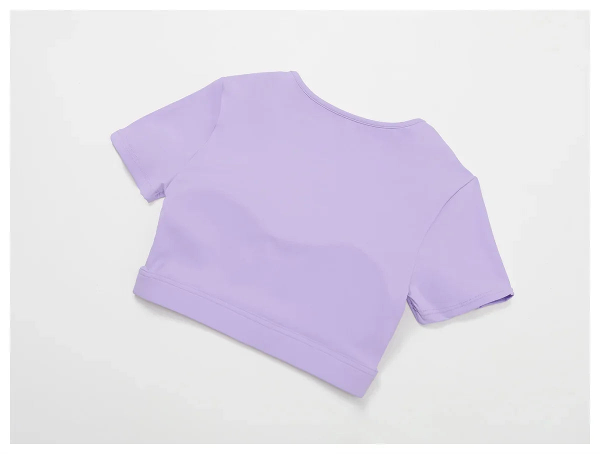 Women's Tight Fitting Sports T-shirt Quick Dry Short Sleeve Gym Tops Hollow Out Yoga T-shirt Running Exercise Fitness Sports Bra