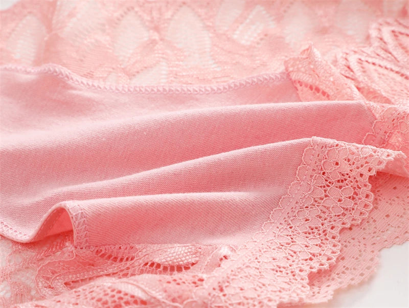 FINETOO 3Pcs Lace Hollow Out Underwear for Women Sexy Low-Waist Floral Briefs Female Invisible Breathable Lingerie Soft Intimate