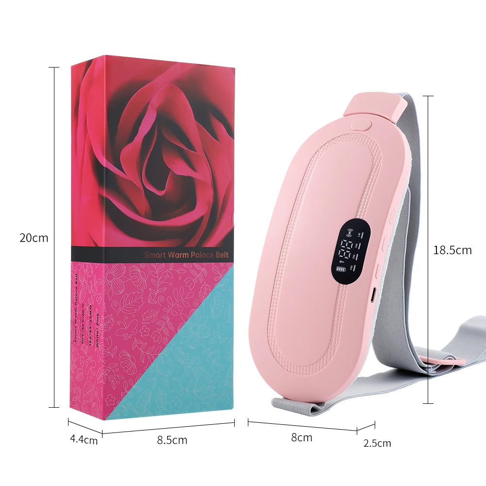 Electric Period Cramp Massager Menstrual Relief Heating Pad Rechargeable Abdominal Vibration Massage Smart Timming Palace Belt