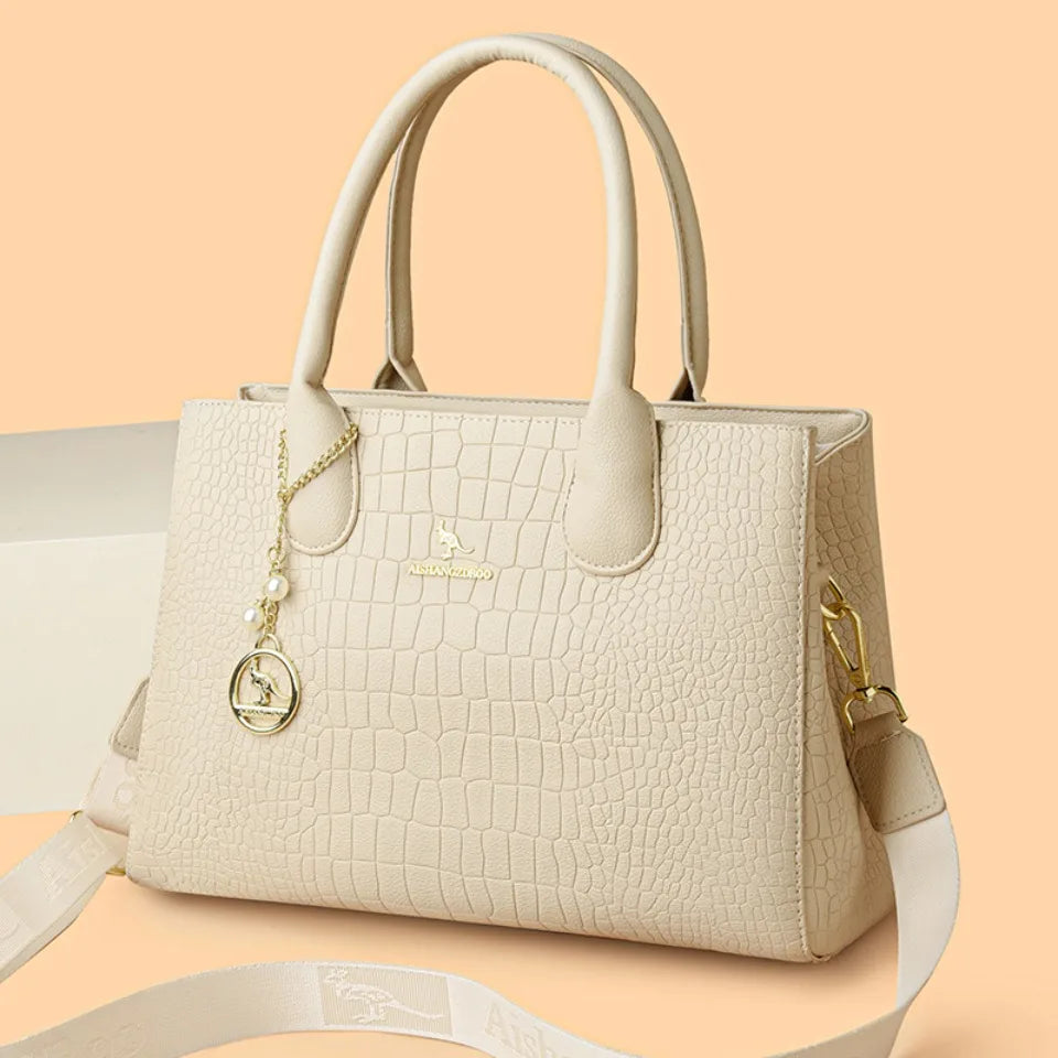 Luxury Crocodile Pattern Handbag Women Large Capacity Shoulder Ba PU Leather Top-handle Bag Brands Crossbody Totes Sac A Main