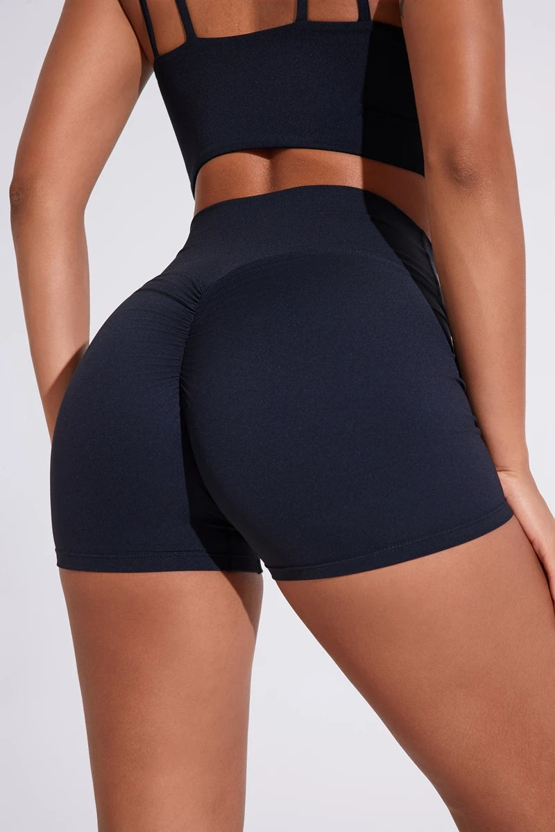 QINACTIVE Women's sports shorts high elasticity tight fitting high waist and buttocks Yoga shorts fitness outdoor sport