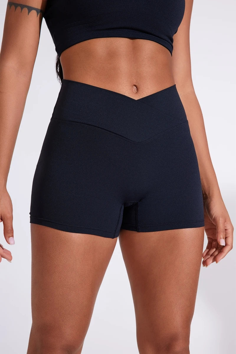 QINACTIVE Women's sports shorts high elasticity tight fitting high waist and buttocks Yoga shorts fitness outdoor sport