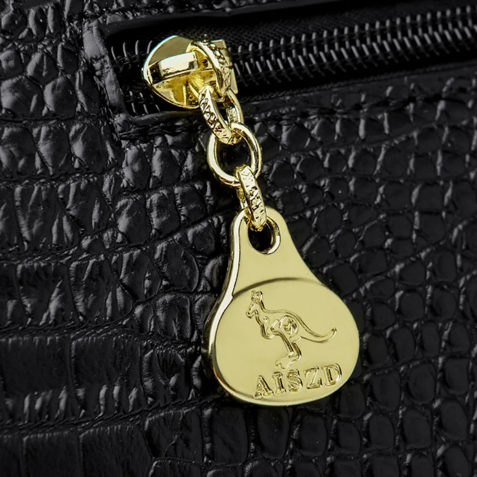 Luxury Crocodile Pattern Handbag Women Large Capacity Shoulder Ba PU Leather Top-handle Bag Brands Crossbody Totes Sac A Main