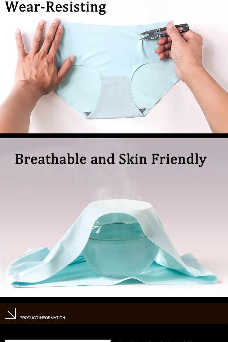 10Pcs Women's Underwear Cool Breathable Underwear Comfortable Antibacterial Underwear Women Multi Color Seamless Fashionable