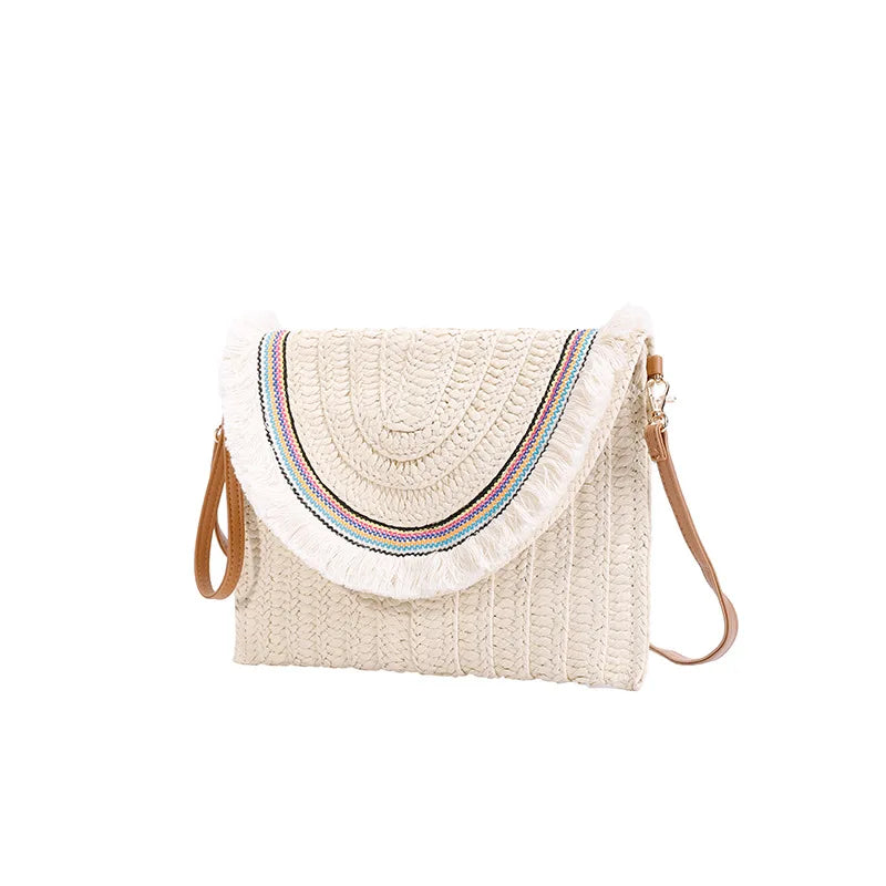 Raffia Straw Weaven Bags Fashion Ladies Wrist Clutches Summer Women Shoulder Crossbody Bags Handmade Handbags Purse Beach Bag