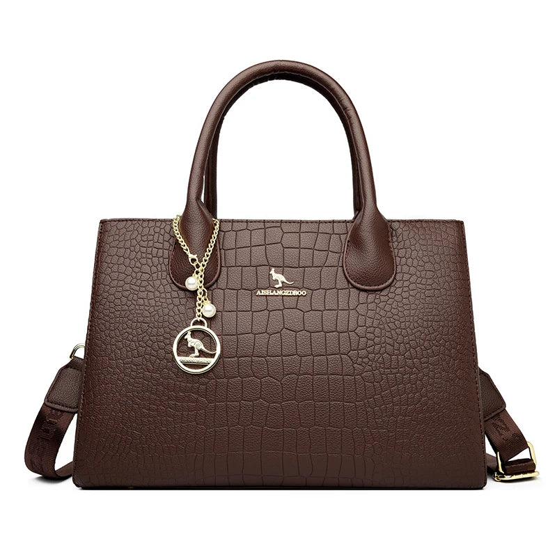 Luxury Crocodile Pattern Handbag Women Large Capacity Shoulder Ba PU Leather Top-handle Bag Brands Crossbody Totes Sac A Main