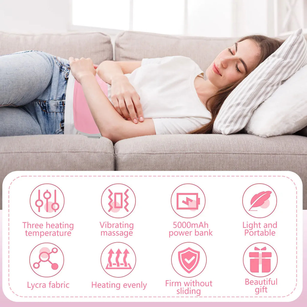 Portable Cordless Heating Pad for Menstrual Cramps Pain Relief Heating Pad for Period Cramps Heating Abdomen Warmer Xmas Gifts