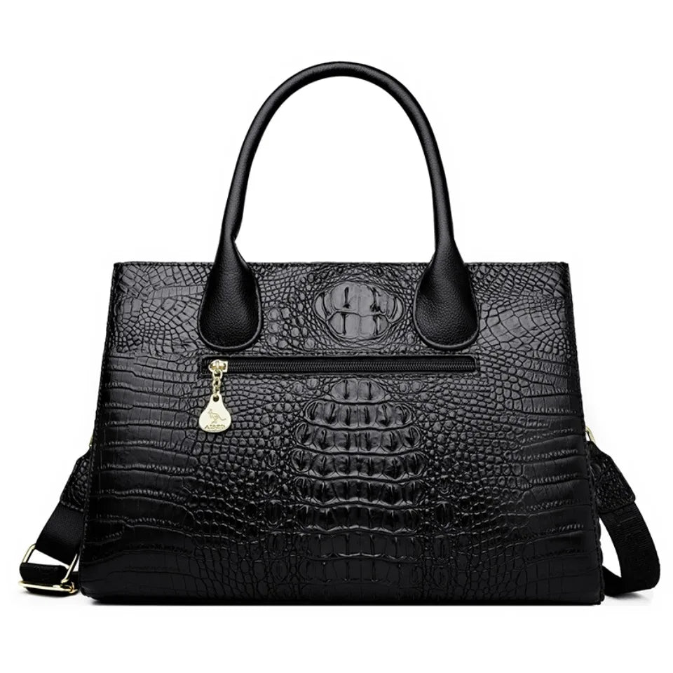 Luxury Crocodile Pattern Handbag Women Large Capacity Shoulder Ba PU Leather Top-handle Bag Brands Crossbody Totes Sac A Main