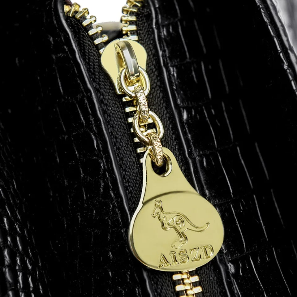 Luxury Crocodile Pattern Handbag Women Large Capacity Shoulder Ba PU Leather Top-handle Bag Brands Crossbody Totes Sac A Main