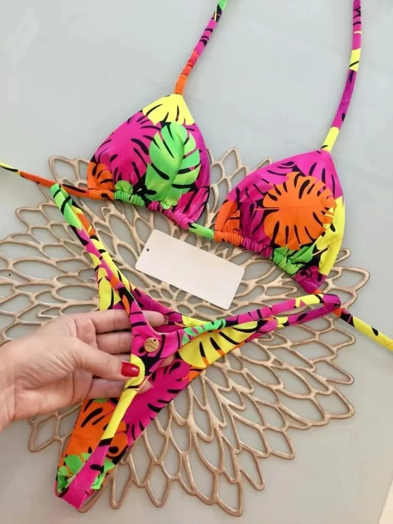 New Bikini Women Swimsuit Beach Vacation Swimwear Leopard Printed Sexy Bikini Set Beachwear Swimsuit Thong Bathing Suit Biquinis