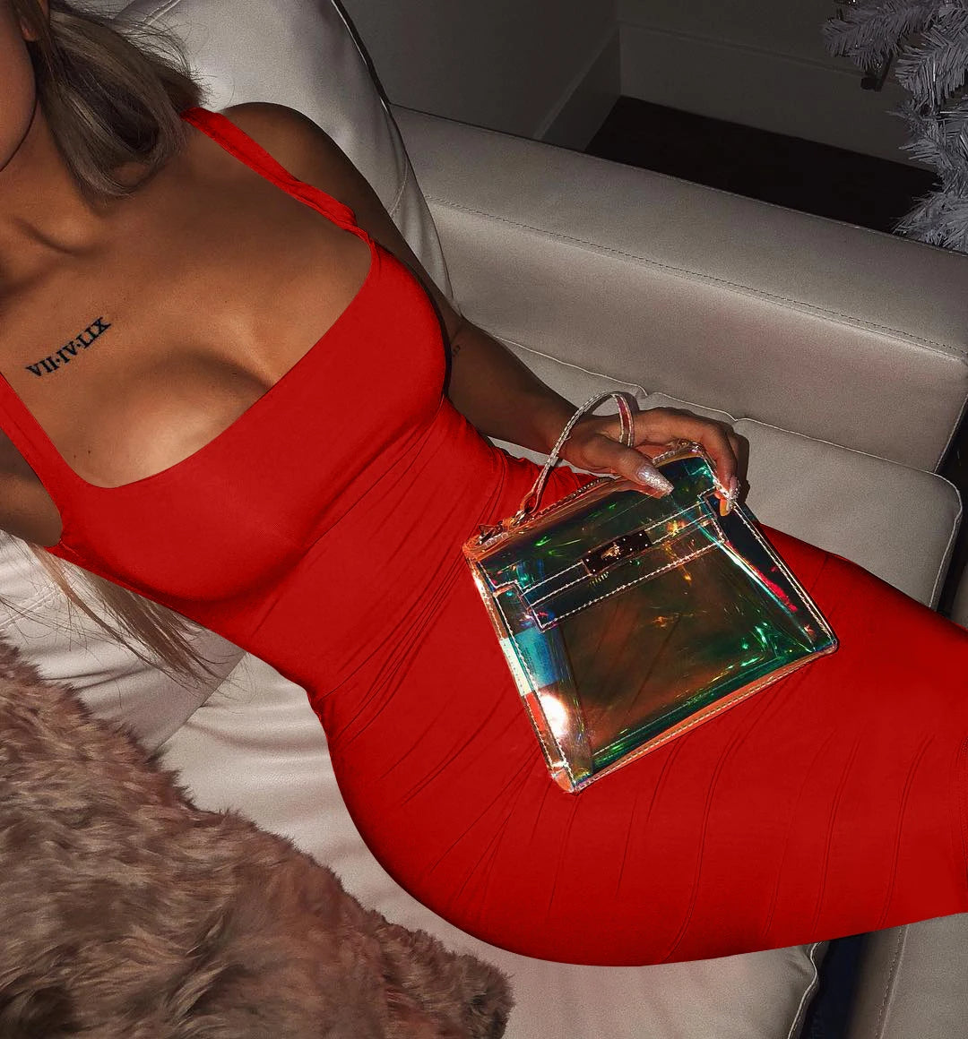 Summer Sexy Tank Top Dress European and American Plus Size Women's Sleeveless midi Dress