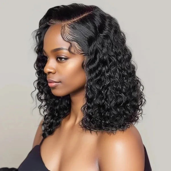 Kinky Curly Wigs Human Hair For Women 13x4 Lace Frontal Wig Indian Curly Short Bob Human Hair Wigs Wet And Wavy Frontal Wigs