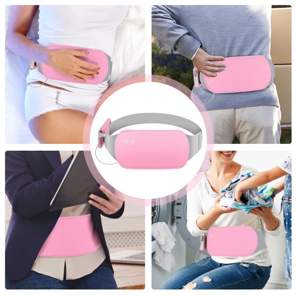 Menstrual Heating Pad Washable Warm Palace Belt Relieve Period Uterus Pain Hot Compress Waist Abdominal Heated Massager