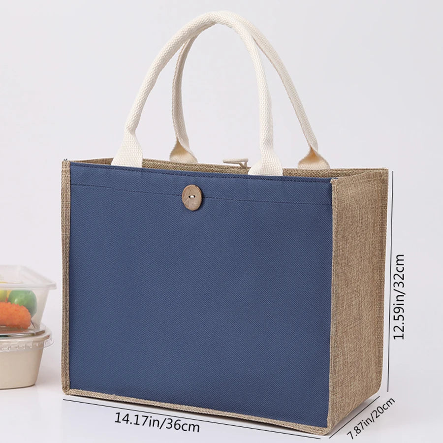 Laminating blank canvas bag DIY painting hand carry faux burlap bag solid color large capacity ladies handheld shopping bag