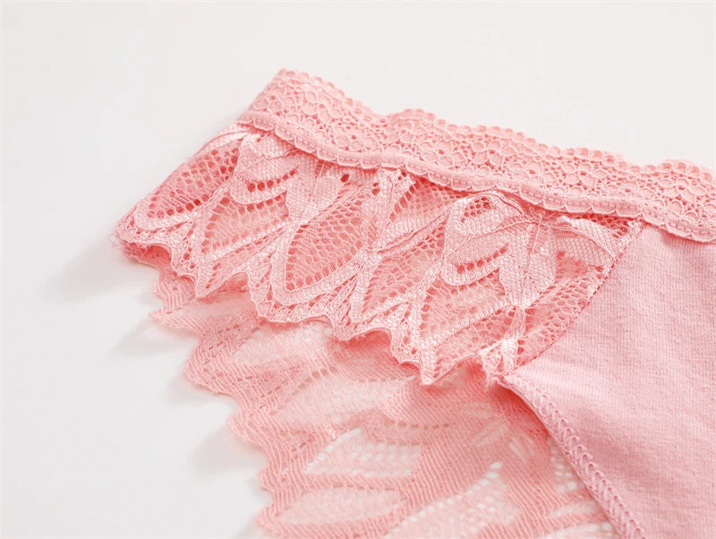 FINETOO 3Pcs Lace Hollow Out Underwear for Women Sexy Low-Waist Floral Briefs Female Invisible Breathable Lingerie Soft Intimate