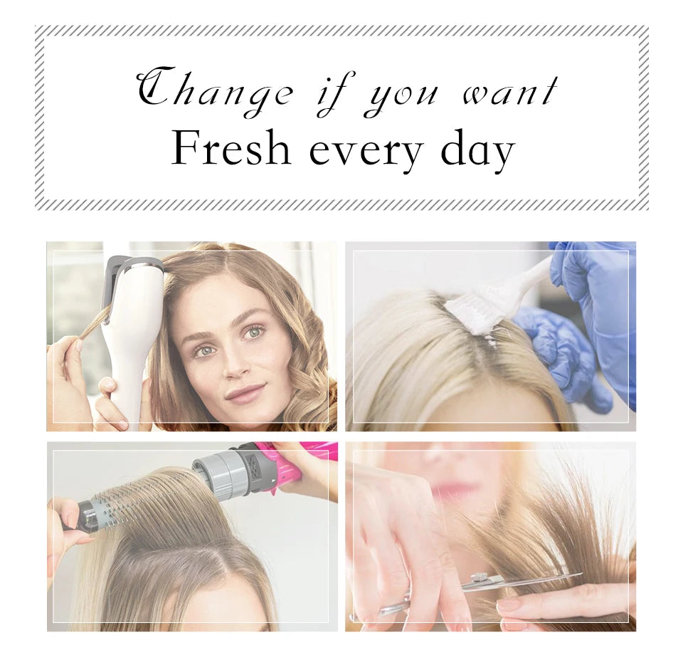 HENRY MARGU Long Straight Synthetic Wigs for Women Natural Brown Blonde Wig with Bangs Heat Resistant Cosplay Party Hair