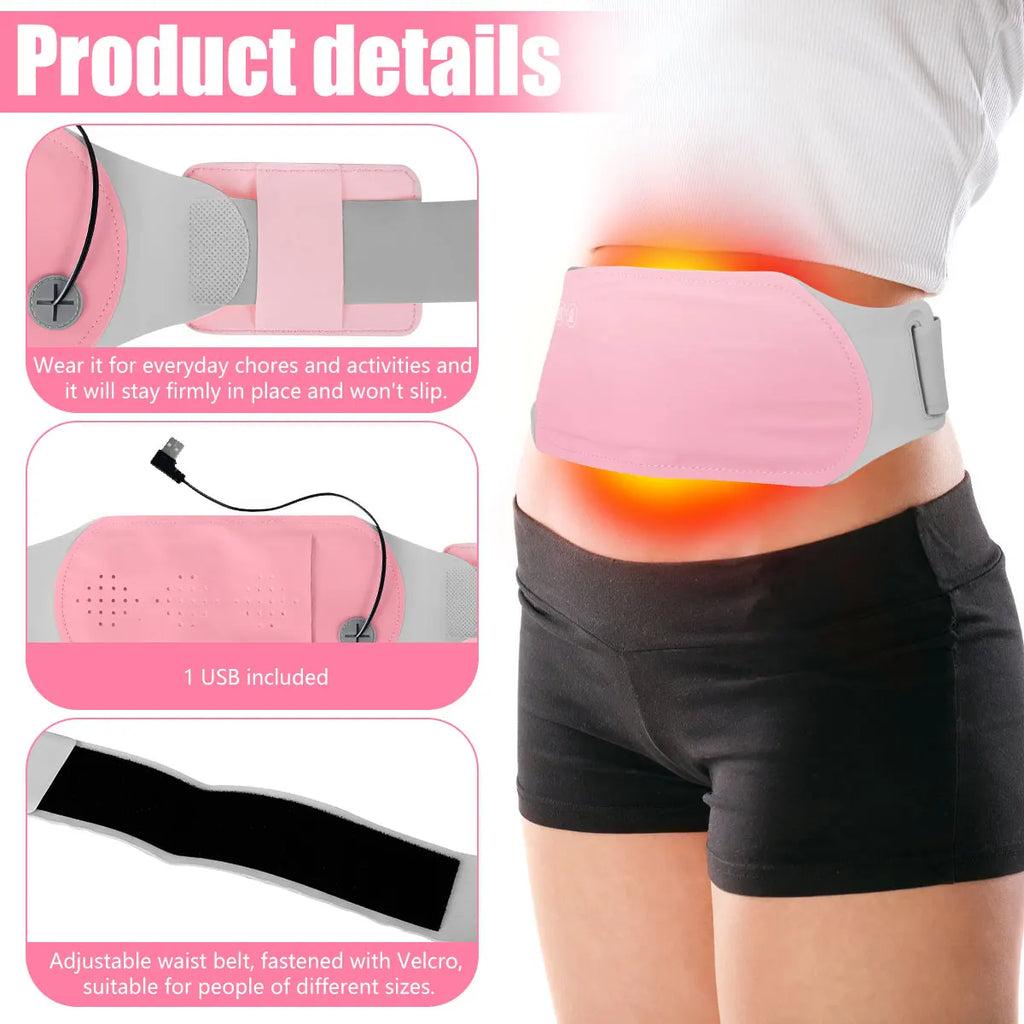 Portable Cordless Heating Pad for Menstrual Cramps Pain Relief Heating Pad for Period Cramps Heating Abdomen Warmer Xmas Gifts
